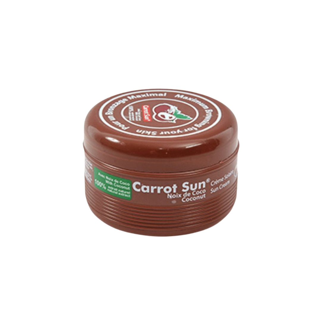 Carrot Sun Coconut tanning cream for deep bronzing fast tanning and hydrated golden summer skin