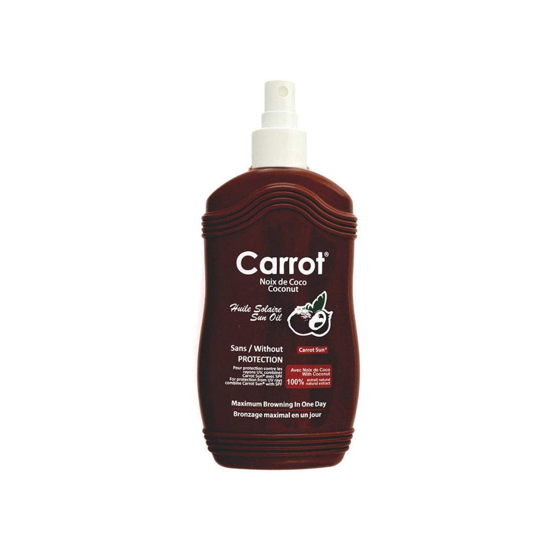 Carrot Sun Coconut tanning oil spray for deep bronzing fast tanning and golden summer glow