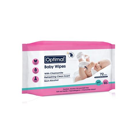 Optimal Baby Wipes with CAMOMILLE 72's