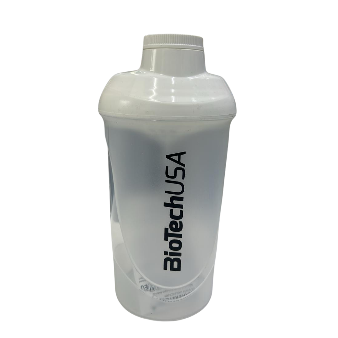 BioTech USA protein shaker bottle clear transparent