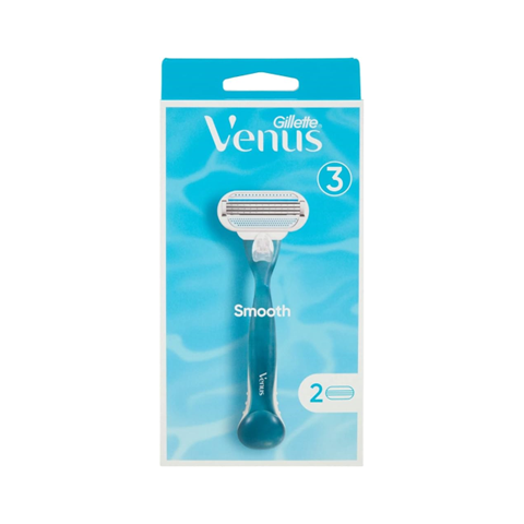 Gillette Venus Smooth Razor Handle With 2 Extra Blades - 3Pcs