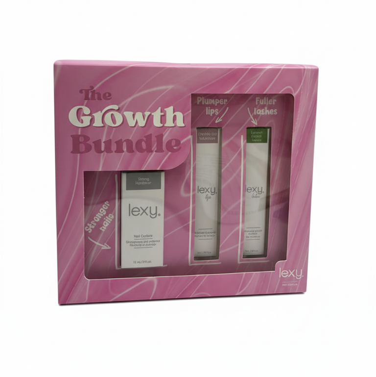 Lexy The Growth Bundle with nail strengthener, lip plumper and lash growth serum