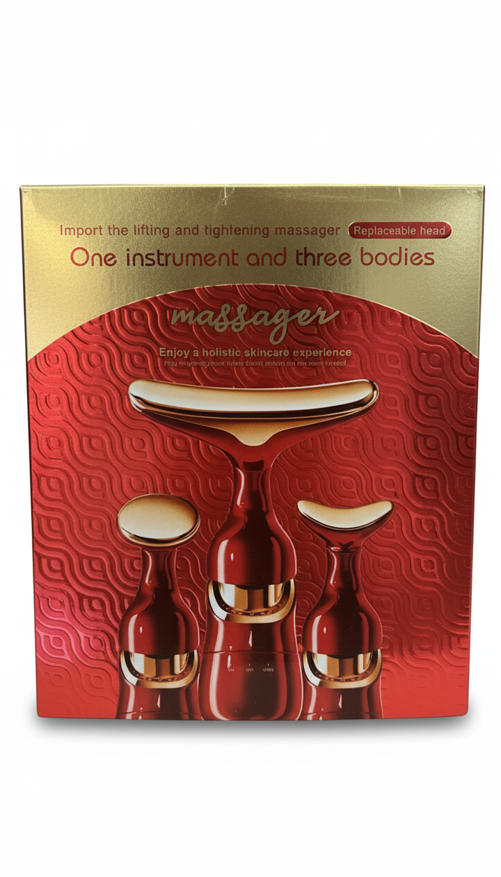 Multi head facial massager for skin lifting and tightening beauty care