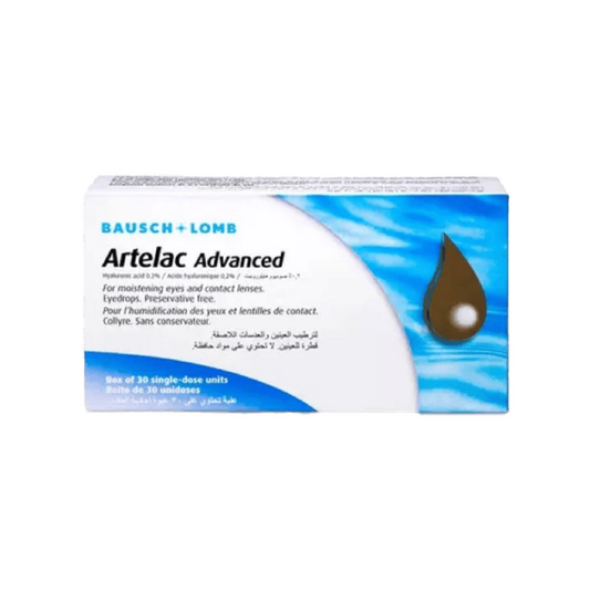 Artelac Advanced Eye Drops 0.2% by Bausch + Lomb – Preservative-Free Hyaluronic Acid Lubricating Eye Drops for Dry Eyes, 30 Single-Dose Units