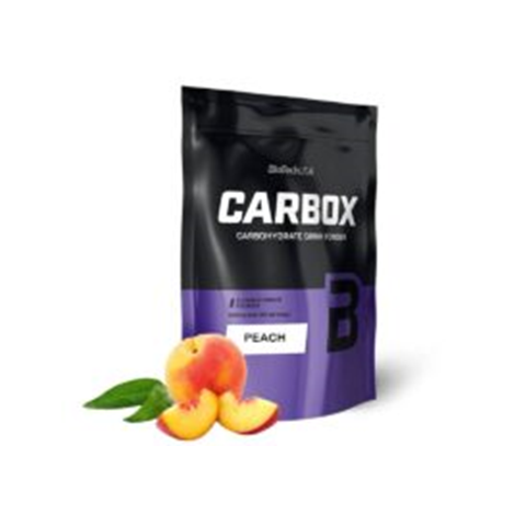 Carbox peach-flavored supplement package on a white background