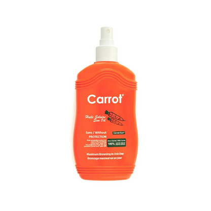 Carrot Sun Carrot tanning oil spray with natural carrot extract for fast tanning and deep golden bronze glow