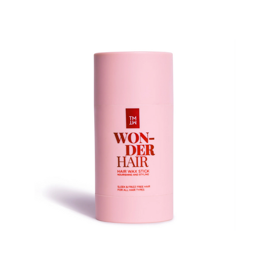 TMW Wonder Hair Wax Stick for smoothing flyaways, controlling frizz, and creating sleek hairstyles.