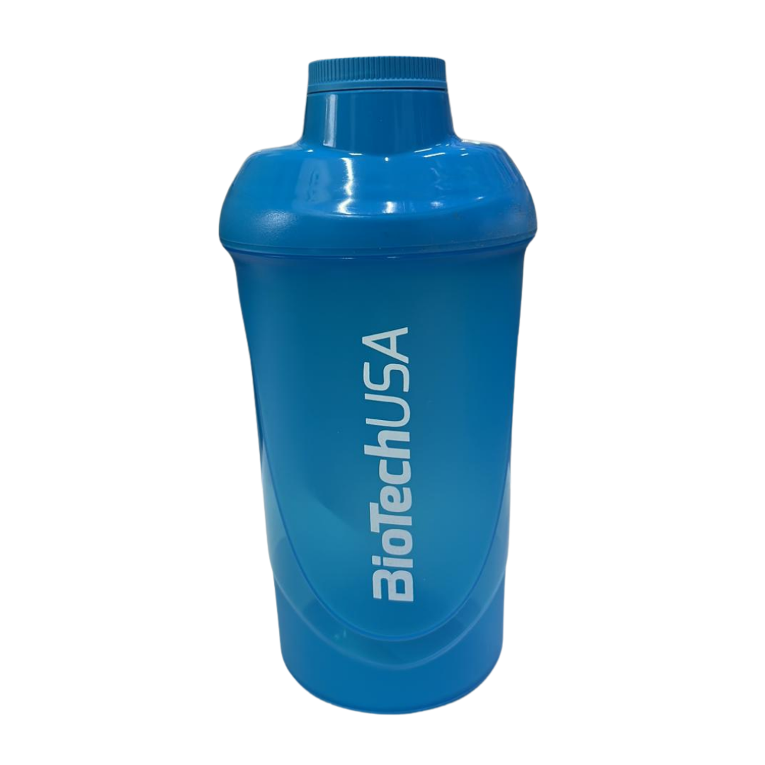 BioTech USA protein shaker bottle blue color