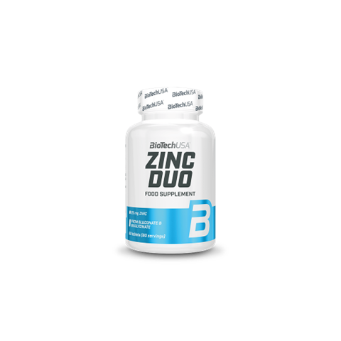 BiotechUSA Zinc Duo supplement bottle on a white background