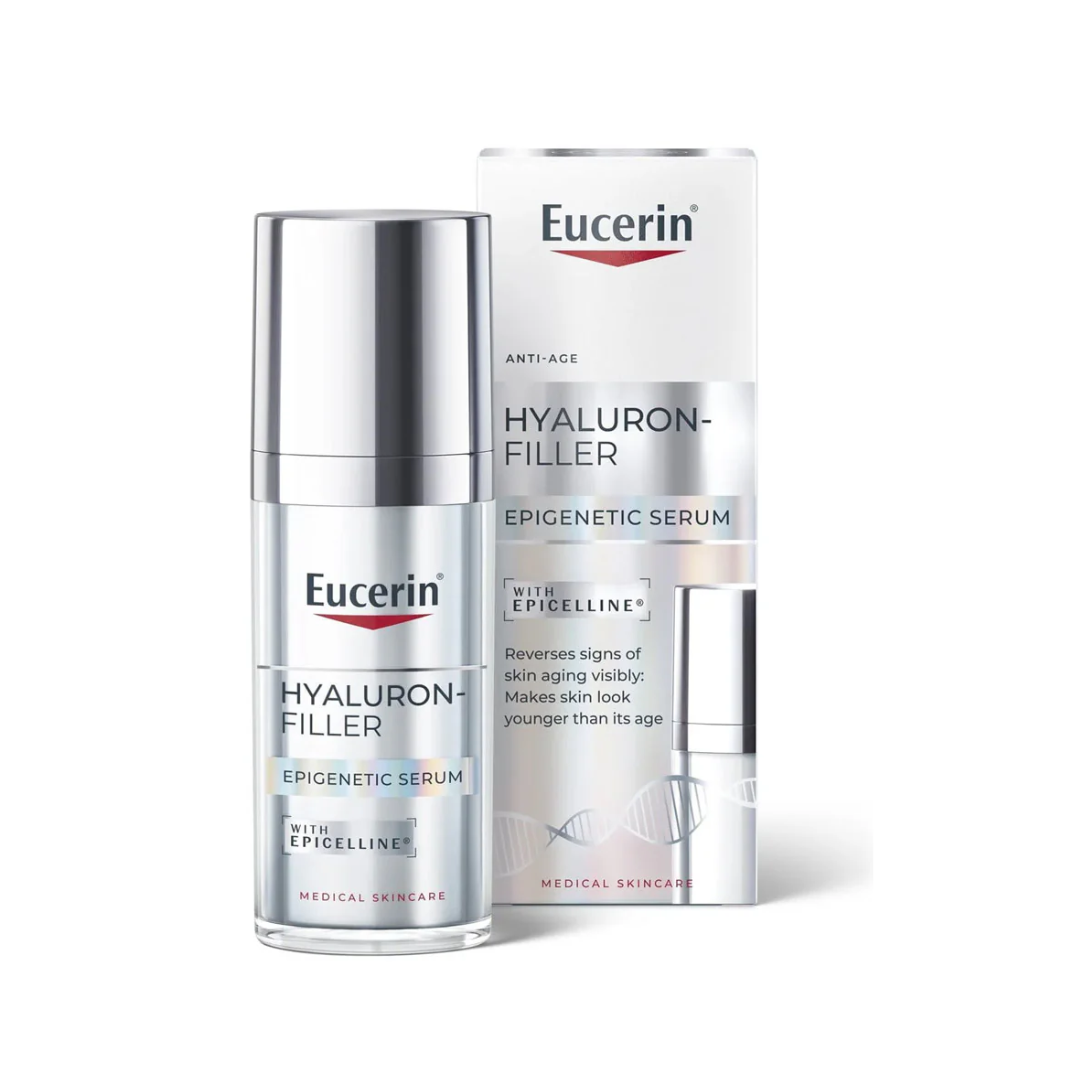 Eucerin Hyaluron-Filler serum packaging on a white background