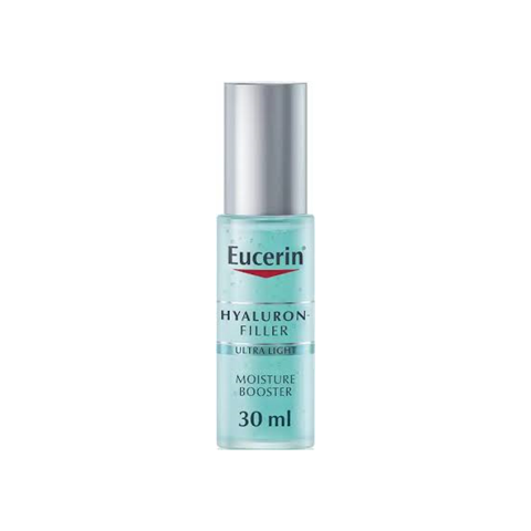 A bottle of Eucerin Hyaluron Filler Moisture Booster Serum, 30ml.