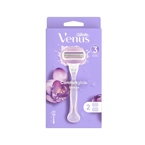 Gillette Venus ComfortGlide Breeze Razor Handle With 2 Extra Blades - 3Pcs