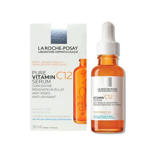 La Roche-Posay Pure Vitamin C12 serum with packaging on a white background