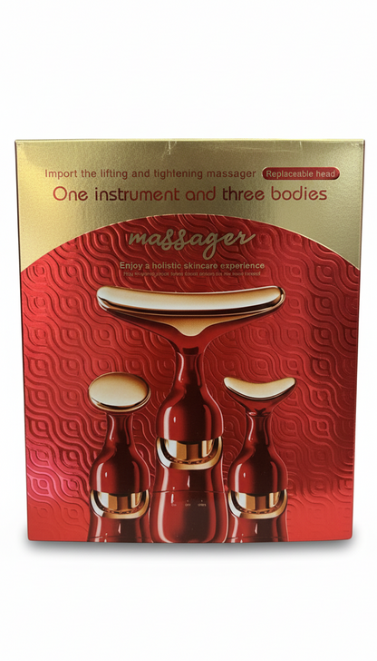 Multi head facial massager for skin lifting and tightening beauty care