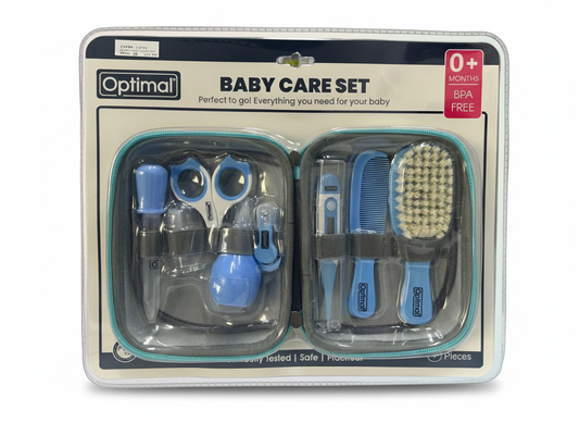 Optimal baby care set newborn grooming kit with brush, scissors, nail clippers and thermometer