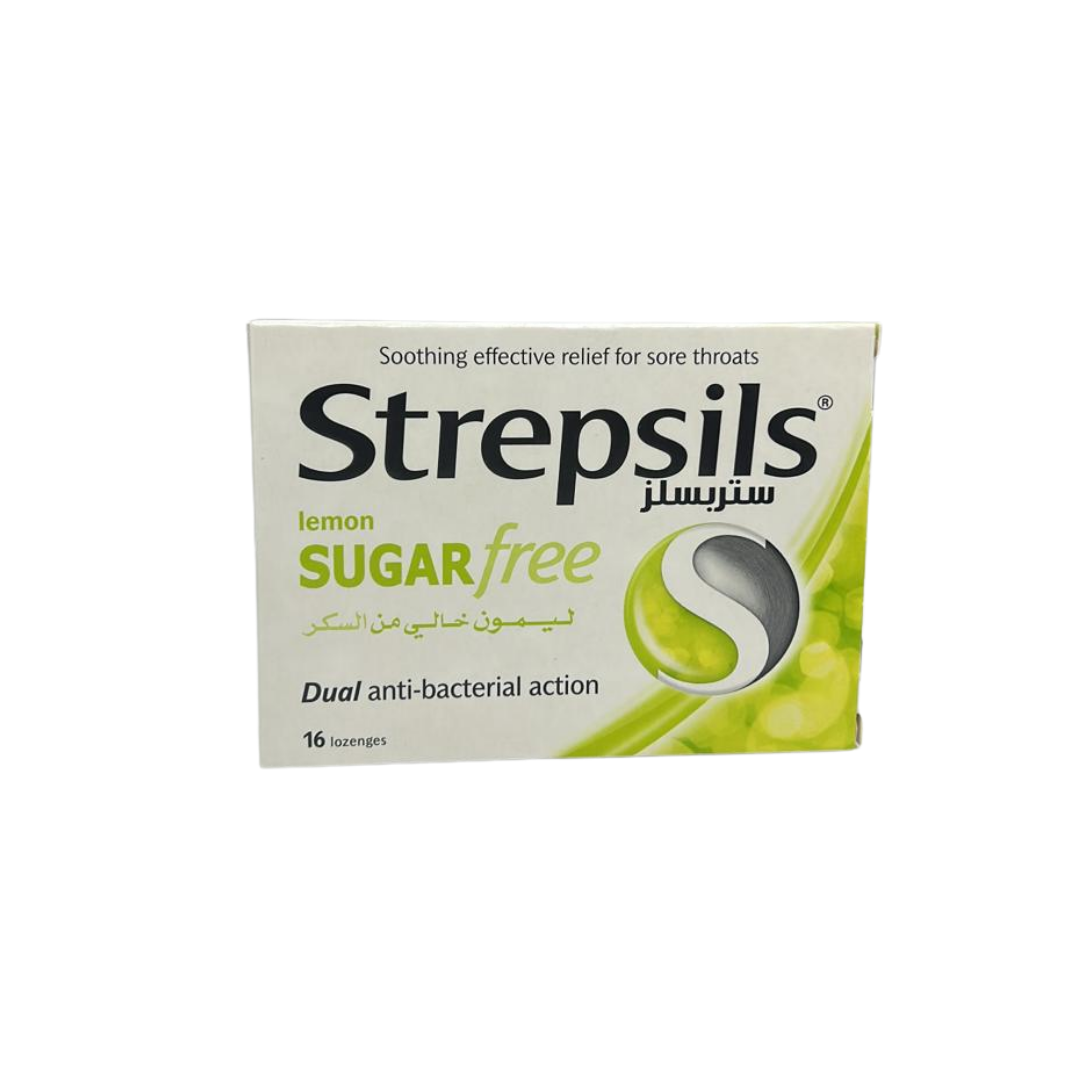 Strepsils lemon sugar free throat lozenges 16 pack