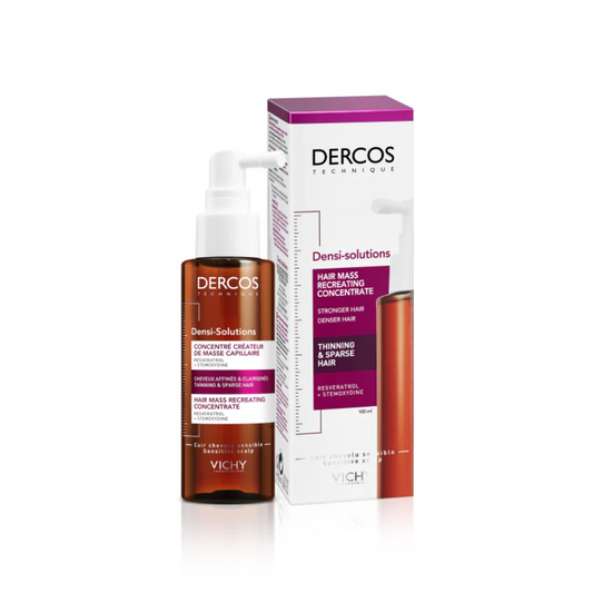 Vichy Dercos hair care product with packaging on a white background