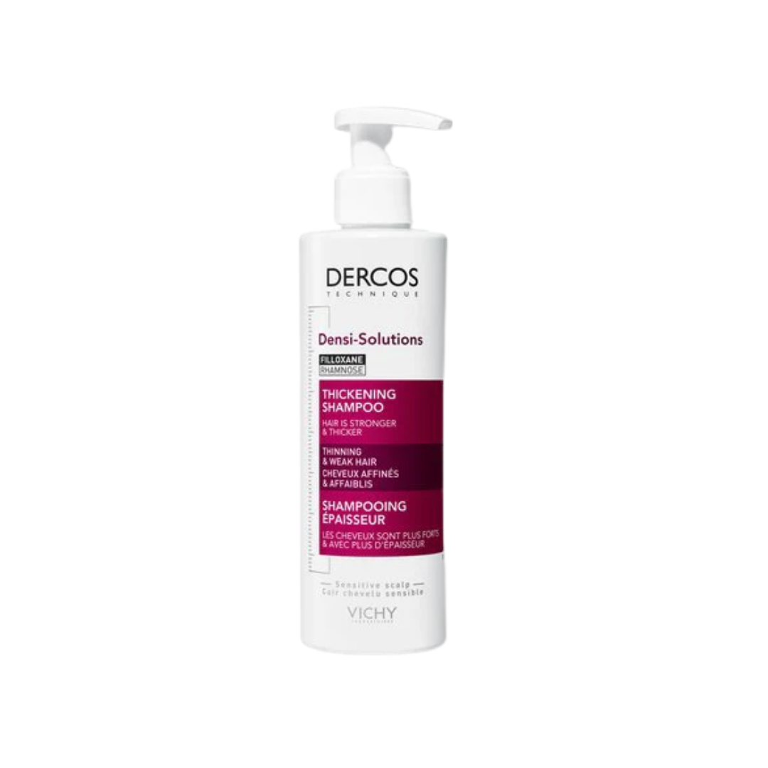 Vichy Dercos Densi-Solutions shampoo bottle on a white background